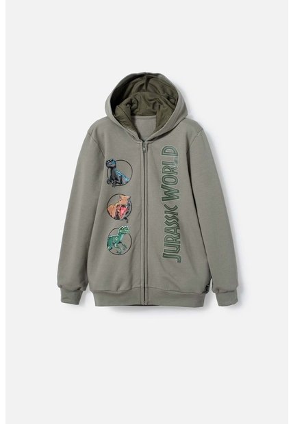 Buzo De Jurassic World Verde Con Capucha Para Niño 6