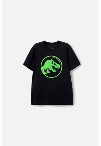 Camiseta De Jurassic World Negra Manga Corta Estampada Para Niño 12 Universal