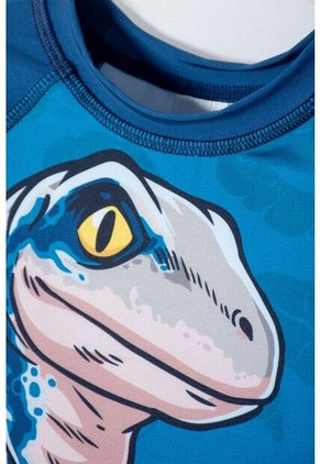 Conjunto De Baño De Jurassic World Azul De Camiseta Manga Larga Para Niño 2T A 5T 3T