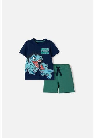 Conjunto De Jurassic World Pantalón Corto Multicolor Para Niño 2T A 6T 3T Universal
