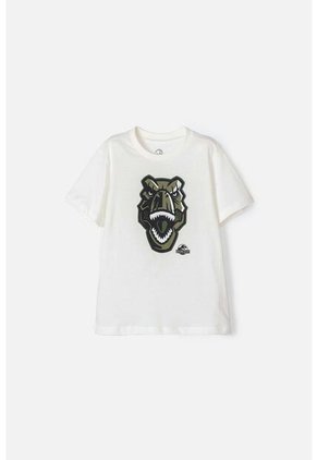 Camiseta De Jurassic World Manga Corta Blanca Para Niño 12
