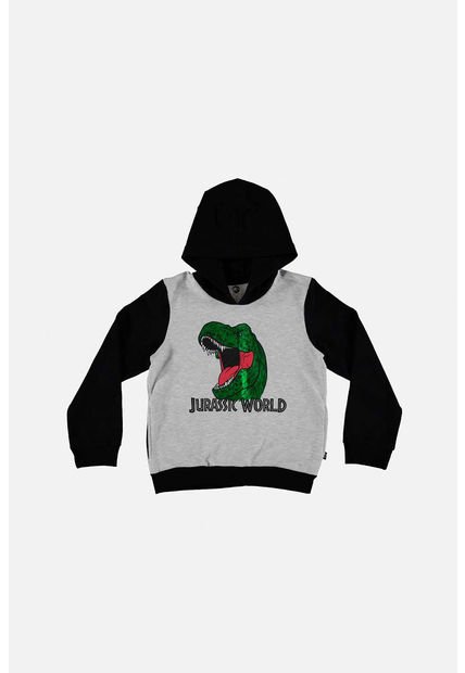 Buzo De Jurassic World Con Capucha Negro Y Gris Para Niño 10
