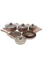 Batería De Ollas Universal 11 Piezas Antiadherentes Ámbar L39274 - Café de Universal