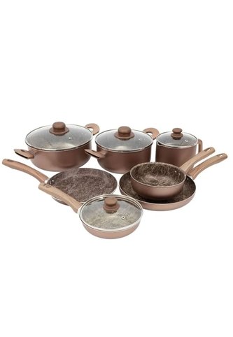 Batería De Ollas Universal 11 Piezas Antiadherentes Ámbar L39274 - Café Universal