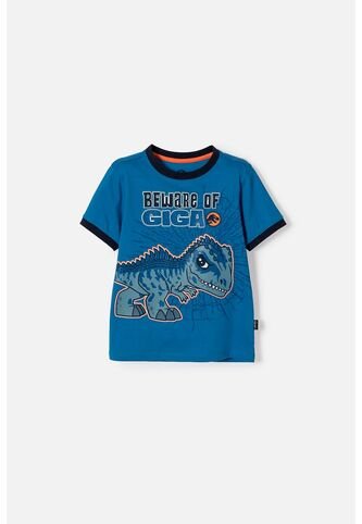 Camiseta De Jurassic World Manga Corta Azul Para Niño 2T A 6T 5T Universal