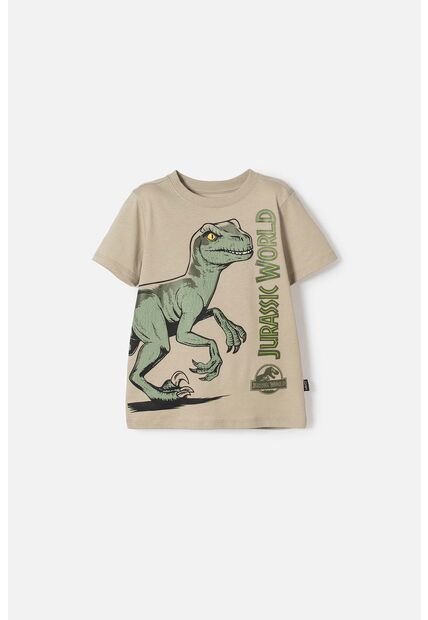Camiseta De Jurassic World Verde Estampada En Frente Para Niño 2T A 5T 3T