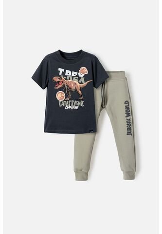 Conjunto De Jurassic World Manga Corta Verde Para Niño 5T Universal