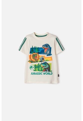 Camiseta De Jurassic World Manga Corta Marfil Para Niño 2T A 6T 4T Universal