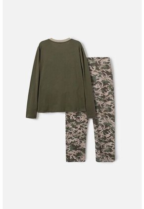 Pijama De Jurassic World Verde De Manga Larga Para Niño 8