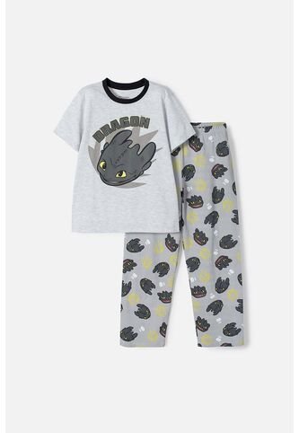Pijama Cómo Entrenar A Tu Dragón Gris Y Negra De Pantalón Largo Para Niño 8 Universal