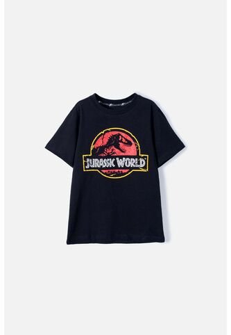 Camiseta De Jurassic World Manga Corta Negra Para Niño 8 Universal