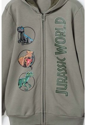 Buzo De Jurassic World Verde Con Capucha Para Niño 10