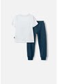 Conjunto De Jurassic World Blanco Y Azul De Pantalón Largo Para Niño 2T A 5T 3T de Universal