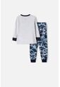 Pijama De Jurassic World Gris Y Azul De Pantalón Largo Para Niño 2T A 5T 4T de Universal