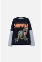 Camiseta De Jurassic World Manga Larga Azul Para Niño 12 de Universal
