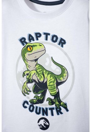 Conjunto De Jurassic World Blanco Y Azul De Pantalón Largo Para Niño 2T A 5T 5T