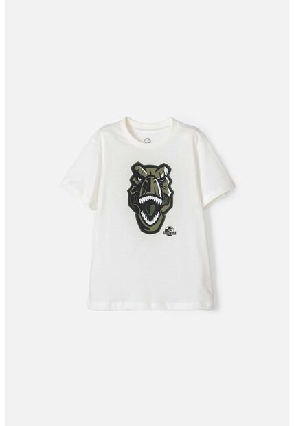 Camiseta De Jurassic World Manga Corta Blanca Para Niño 4