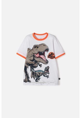 Camiseta De Jurassic World Manga Corta Blanco Para Niño 8 Universal