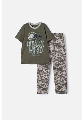 Pijama De Jurassic World Verde De Camiseta Manga Corta Para Niño 6