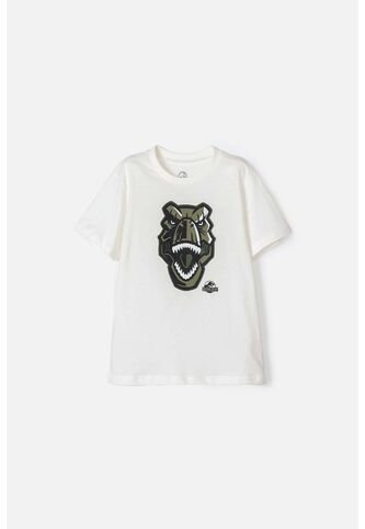 Camiseta De Jurassic World Manga Corta Blanca Para Niño 4 Universal