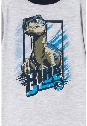 Pijama De Jurassic World Gris Y Azul De Pantalón Largo Para Niño 2T A 5T 2T