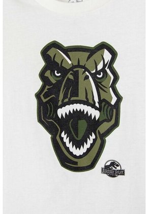 Camiseta De Jurassic World Manga Corta Blanca Para Niño 12