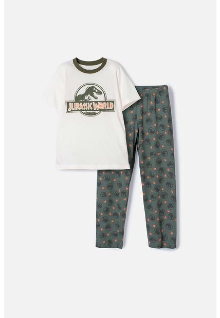 Pijama De Jurassic World Con Pantalón Largo Verde Para Niño 10