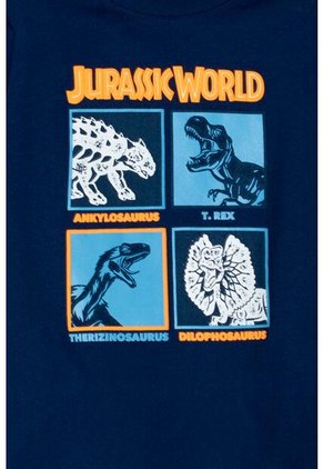 Camiseta De Jurassic World Manga Corta Azul Para Niño 4T