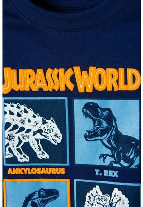 Camiseta De Jurassic World Manga Corta Azul Para Niño 4T