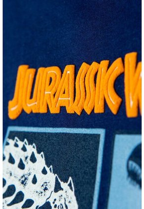 Camiseta De Jurassic World Manga Corta Azul Para Niño 4T