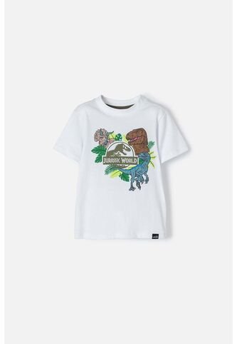 Camiseta De Jurassic World Blanca Manga Corta Para Niño 2T A 5T 4T Universal