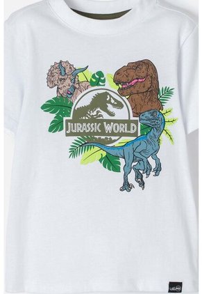 Camiseta De Jurassic World Blanca Manga Corta Para Niño 2T A 5T 4T