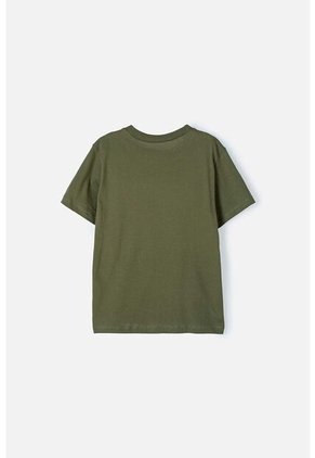 Camiseta De Jurassic World Manga Corta Verde Militar Para Niño 4