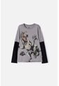 Camiseta De Jurassic World Gris Y Negra Doble Manga Para Niño 4 de Universal