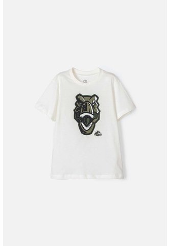 Camiseta De Jurassic World Manga Corta Blanca Para Niño 12 Universal