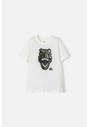 Camiseta De Jurassic World Manga Corta Blanca Para Niño 12