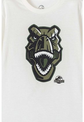 Camiseta De Jurassic World Manga Corta Blanca Para Niño 12