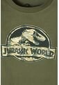 Camiseta De Jurassic World Manga Corta Verde Militar Para Niño 8 de Universal