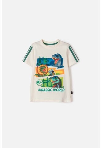 Camiseta De Jurassic World Manga Corta Marfil Para Niño 2T A 6T 2T Universal