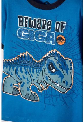 Camiseta De Jurassic World Manga Corta Azul Para Niño 2T A 6T 4T