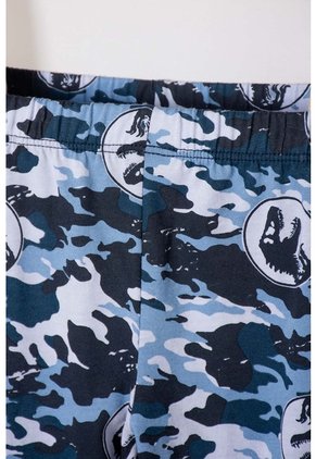 Pijama De Jurassic World Gris Y Azul De Camiseta Manga Corta Para Niño 2T A 5T 3T
