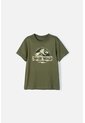 Camiseta De Jurassic World Manga Corta Verde Militar Para Niño 6 de Universal