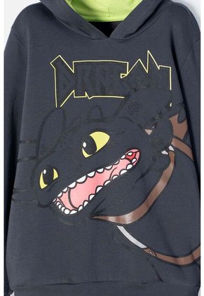 Buzo Cómo Entrenar A Tu Dragón Gris Y Verde Con Capucha Para Niño 8