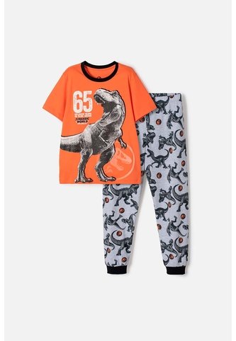 Pijama De Jurassic World Pantalón Largo Multicolor Para Niño 12 Universal