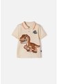 Camiseta Tipo Polo Jurassic World Manga Corta Almendra Para Niño 2T A 6T 2T de Universal