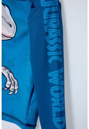 Conjunto De Baño De Jurassic World Azul De Camiseta Manga Larga Para Niño 2T A 5T 3T