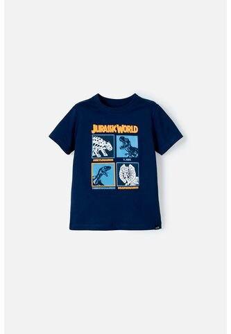 Camiseta De Jurassic World Manga Corta Azul Para Niño 2T Universal
