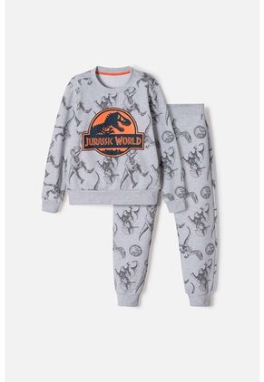 Conjunto De Jurassic World Con Jogger Gris Para Niño 10
