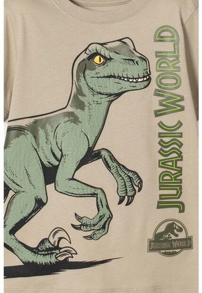 Camiseta De Jurassic World Verde Estampada En Frente Para Niño 2T A 5T 5T