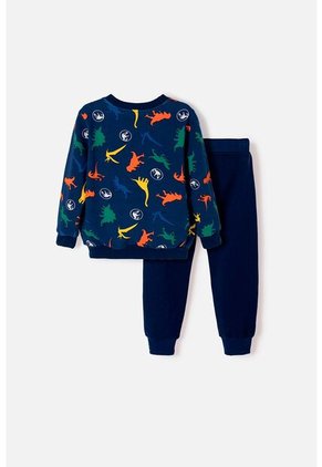 Conjunto De Jurassic World Pantalón Largo Azul Para Niño 2T A 6T 3T